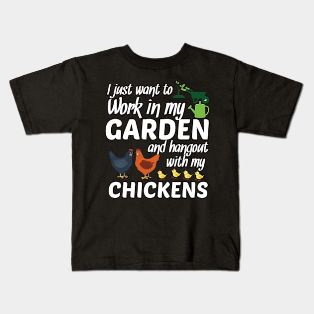 Gardener Chicken Lover Gardening Gift Kids T-Shirt by FamiLane